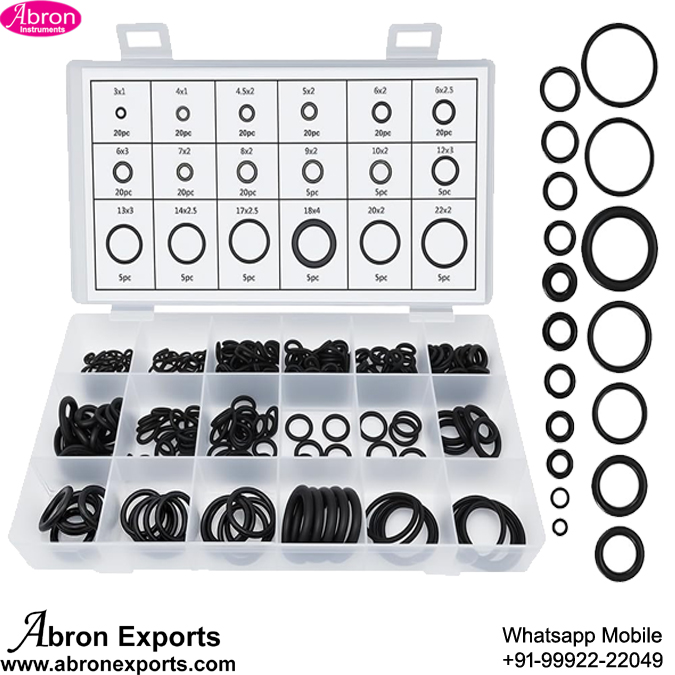 Rubber Gasket 225pc O-Ring Assortment Kit Set Rubber Gasket AC System Seal Kit Abron AC-592GK 